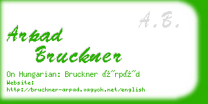 arpad bruckner business card